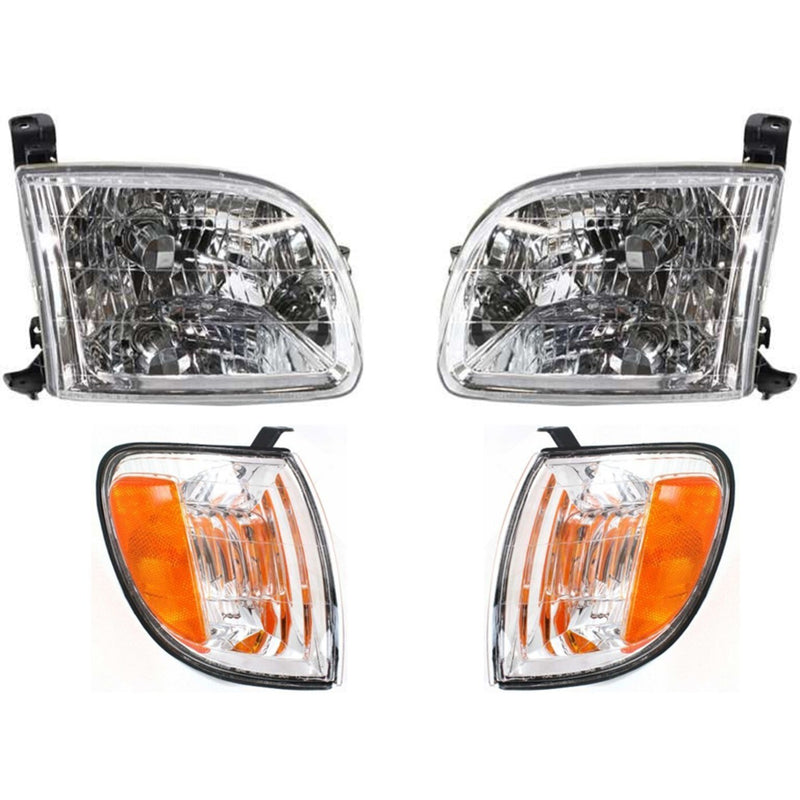 DURAFORCE Headlight Set For 2000-2004 Toyota Tundra LH and RH Side Regular/Cab Access Cab