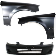 DURAFORCE Front Bumper Cover Kit For 1999-00 Honda Civic With Fender Hatchback Sedan Coupe