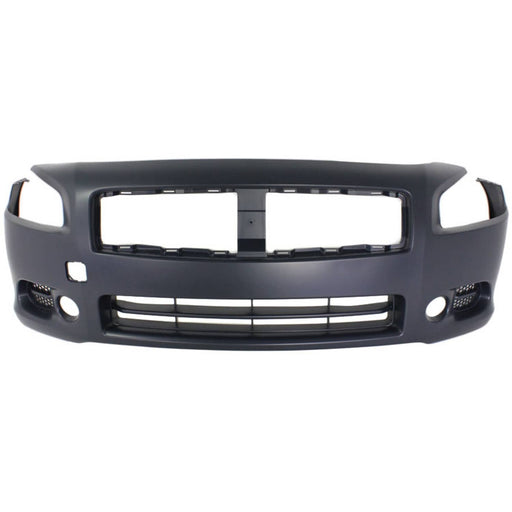 DURAFORCE Front Bumper Cover For 2009-2014 Nissan Maxima w/ fog lamp holes Primed