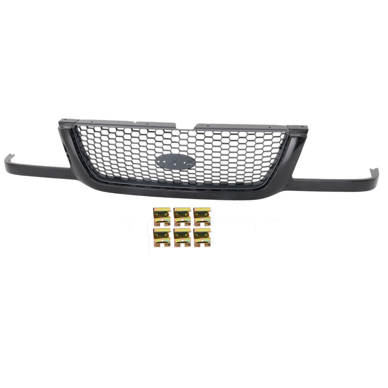 DURAFORCE Grille Assembly For 01-03 Ford Ranger Painted Black Shell With Emblem Provision