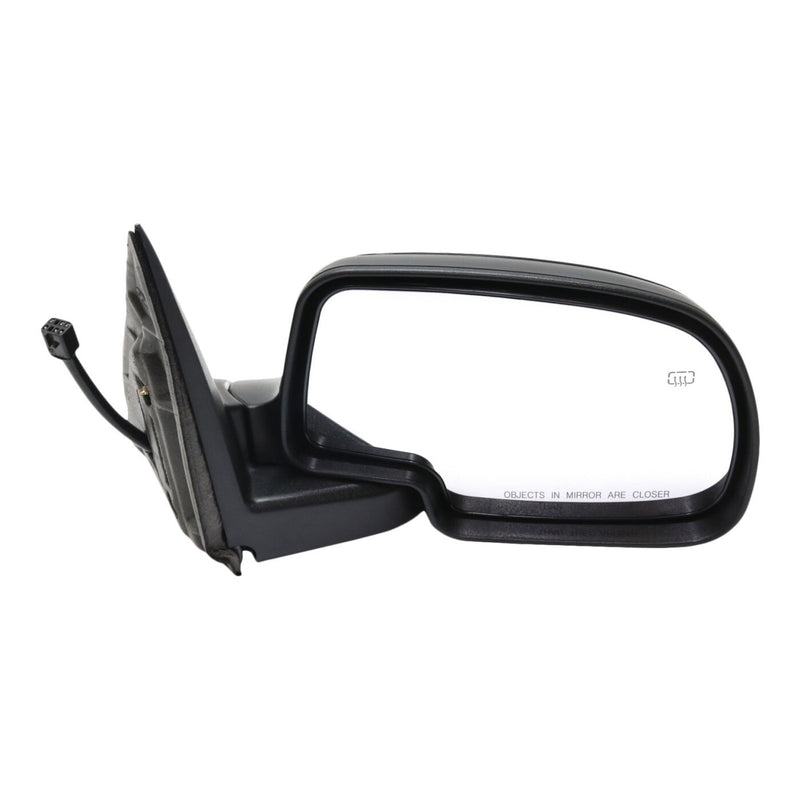 DURAFORCE Side View Mirrors Power Heated Smooth Black with Puddle Pair For 00-02 Chevy GMC