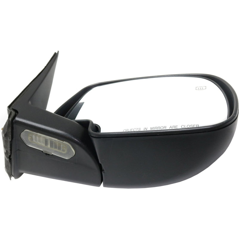 DURAFORCE Side View Mirrors Power Heated Smooth Black with Puddle Pair For 00-02 Chevy GMC