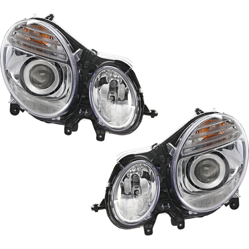 DURAFORCE Halogen Headlight Set Left and Right Side For 2007-2009 Mercedes Benz E-Class