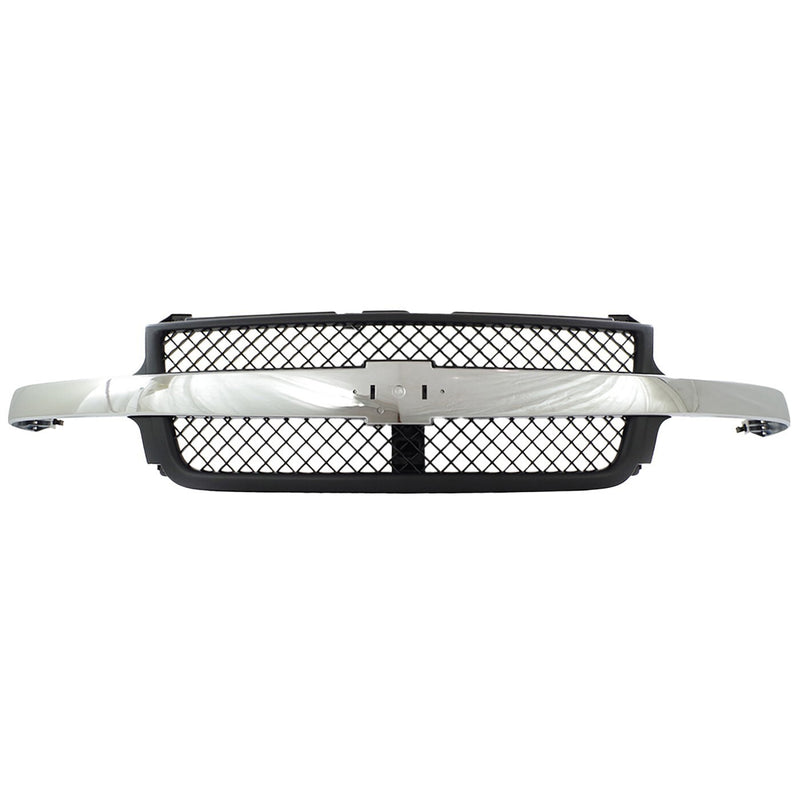 DURAFORCE Grille Assembly Black with Chrome Center Bar For 2001-02 Silverado 2500 HD 3500