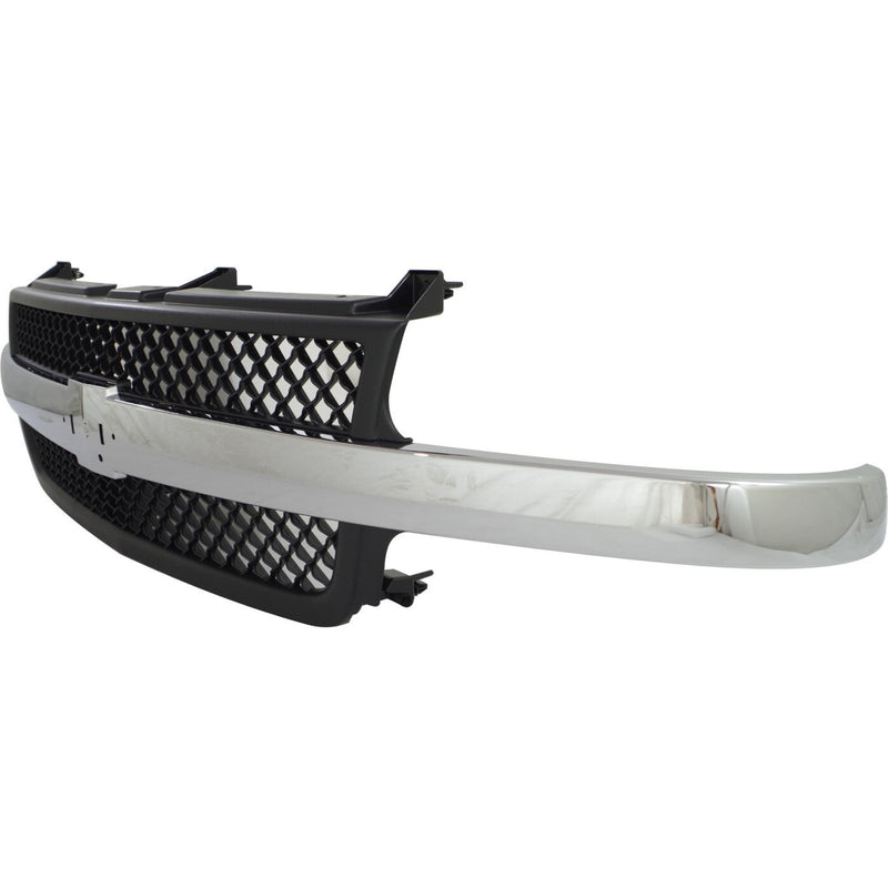 DURAFORCE Grille Assembly Black with Chrome Center Bar For 2001-02 Silverado 2500 HD 3500