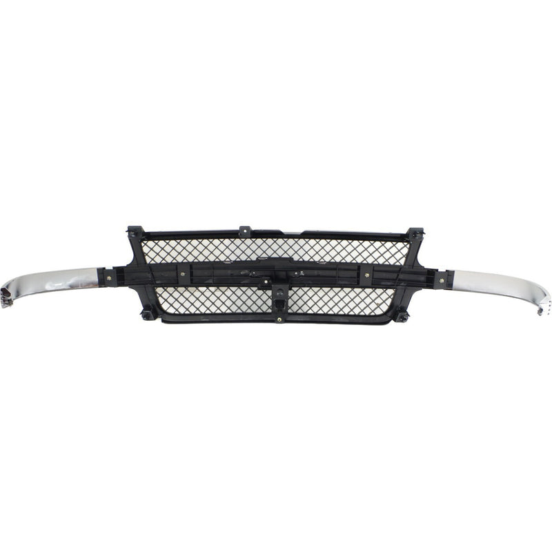 DURAFORCE Grille Assembly Black with Chrome Center Bar For 2001-02 Silverado 2500 HD 3500