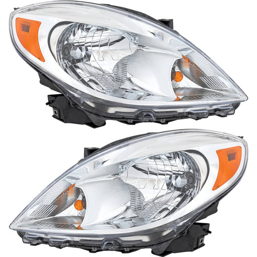 DURAFORCE Halogen Headlight Set For 2012-2014 Nissan Versa LH and RH Side with Bulbs Sedan