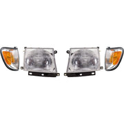 DURAFORCE Headlight Kit For 1998-2000 Toyota Tacoma 4WD RWD With Corner Light Left & Right
