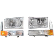 DURAFORCE Headlight Kit For 25-04 Ford F-250 Super Duty Excursion w/ Corner Lights LH & RH