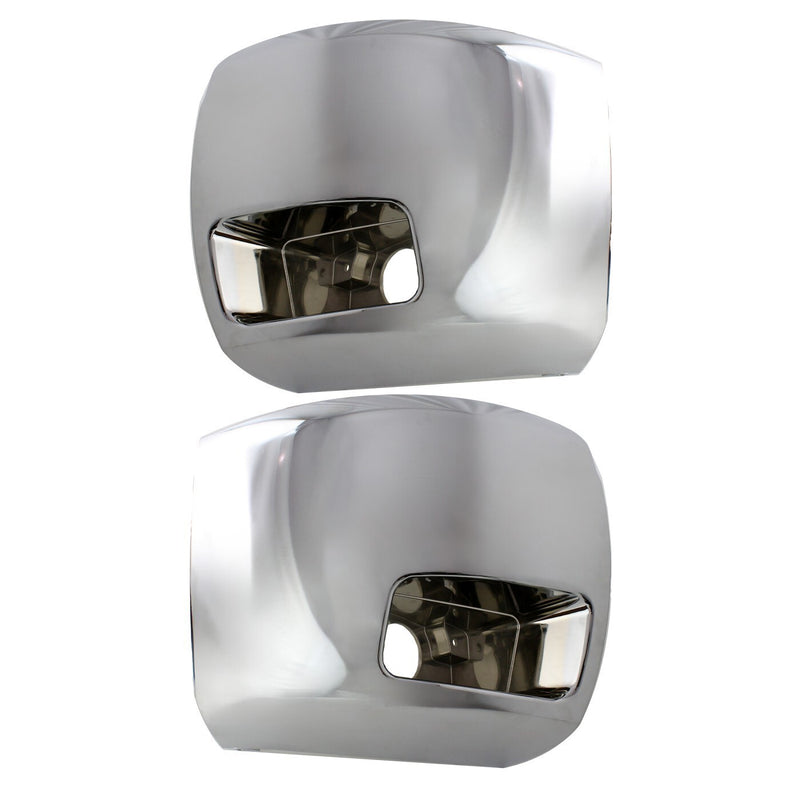 DURAFORCE Bumper End Cap Set For 07-12 Chevrolet Silverado 2500 HD 3500 HD Chrome Front