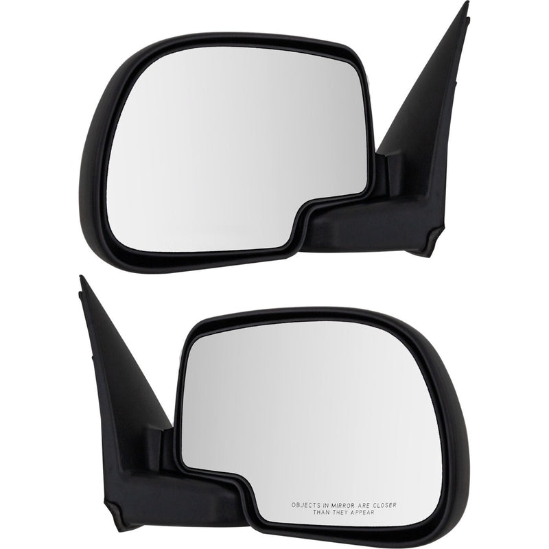 DURAFORCE Mirrors Set For 1999-2006 Chevrolet Silverado 1500 Black Manual Glass Adjust