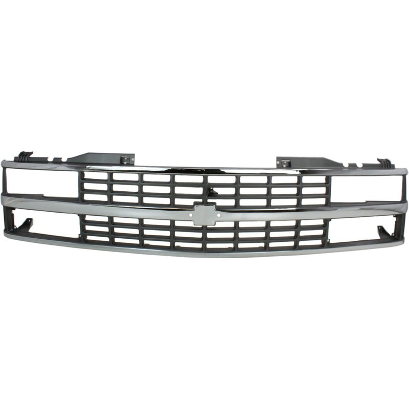DURAFORCE Grille For 1988-93 Chevy C K 1500 Chrome Shell With Black Insert Dual Headlight