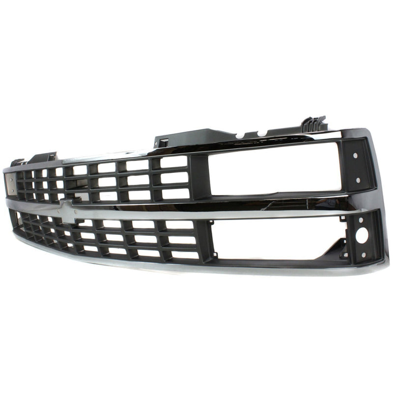 DURAFORCE Grille For 1988-93 Chevy C K 1500 Chrome Shell With Black Insert Dual Headlight