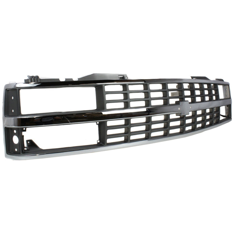 DURAFORCE Grille For 1988-93 Chevy C K 1500 Chrome Shell With Black Insert Dual Headlight
