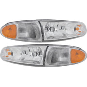 DURAFORCE Left & Right Headlight For Buick Century 1997-2005 Halogen w/ Corner Light Bulb