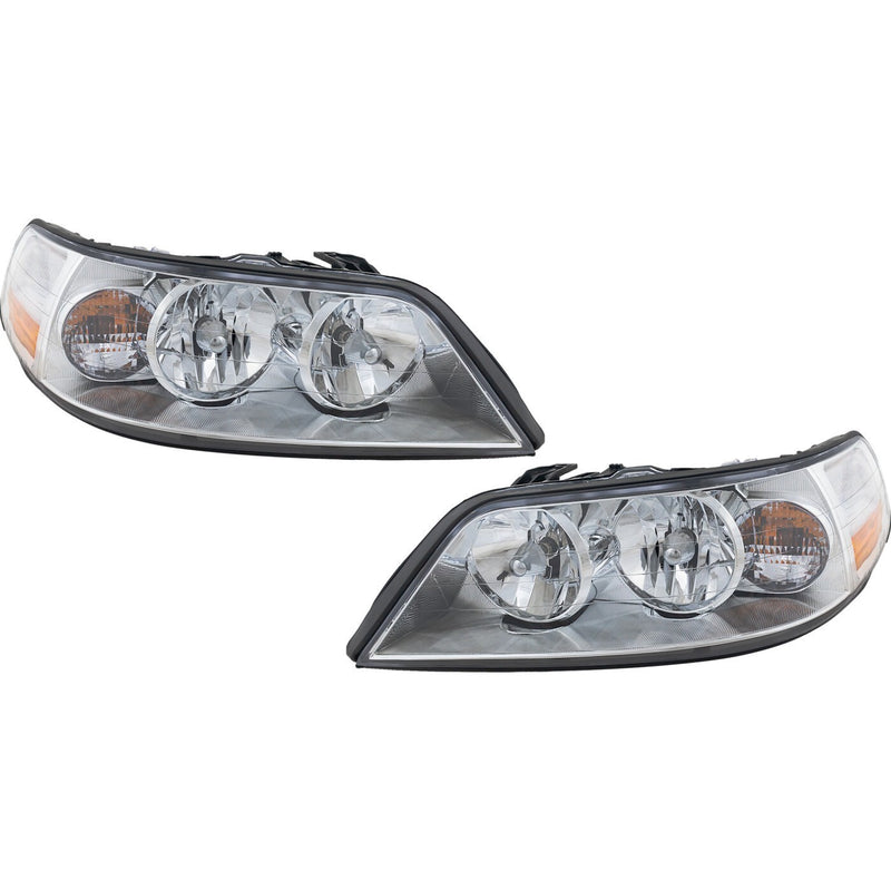 DURAFORCE Halogen Headlight Set For 2003-2004 Lincoln Town Car Driver and Passenger Side