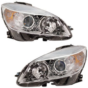 DURAFORCE Headlight Set For 2008-2011 Mercedes Benz C300 LH RH Halogen Assy from 02/09/08