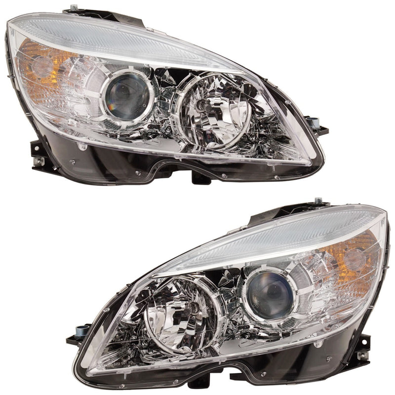 DURAFORCE Headlight Set For 2008-2011 Mercedes Benz C300 LH RH Halogen Assy from 02/09/08
