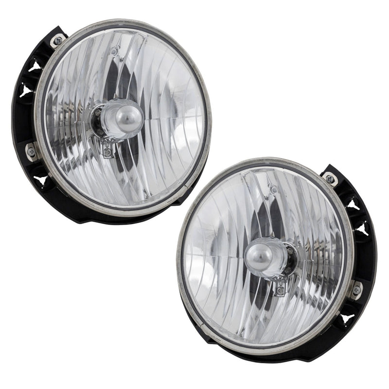 DURAFORCE Driver and Passenger Side Headlights For Jeep Wrangler 2007-2017 Halogen w Bulbs