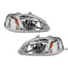 DURAFORCE Left and Right Headlights For Honda Civic 1999-2000 Halogen CX DX EX GX HX LX Si