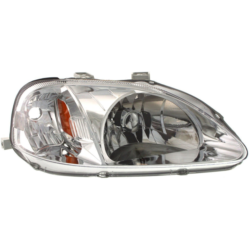 DURAFORCE Left and Right Headlights For Honda Civic 1999-2000 Halogen CX DX EX GX HX LX Si