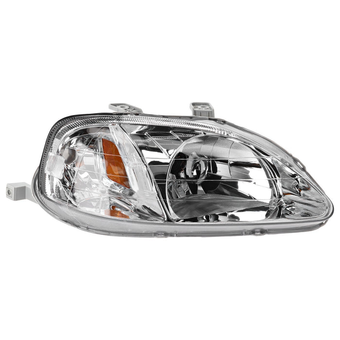 DURAFORCE Left and Right Headlights For Honda Civic 1999-2000 Halogen CX DX EX GX HX LX Si