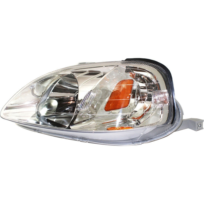 DURAFORCE Left and Right Headlights For Honda Civic 1999-2000 Halogen CX DX EX GX HX LX Si