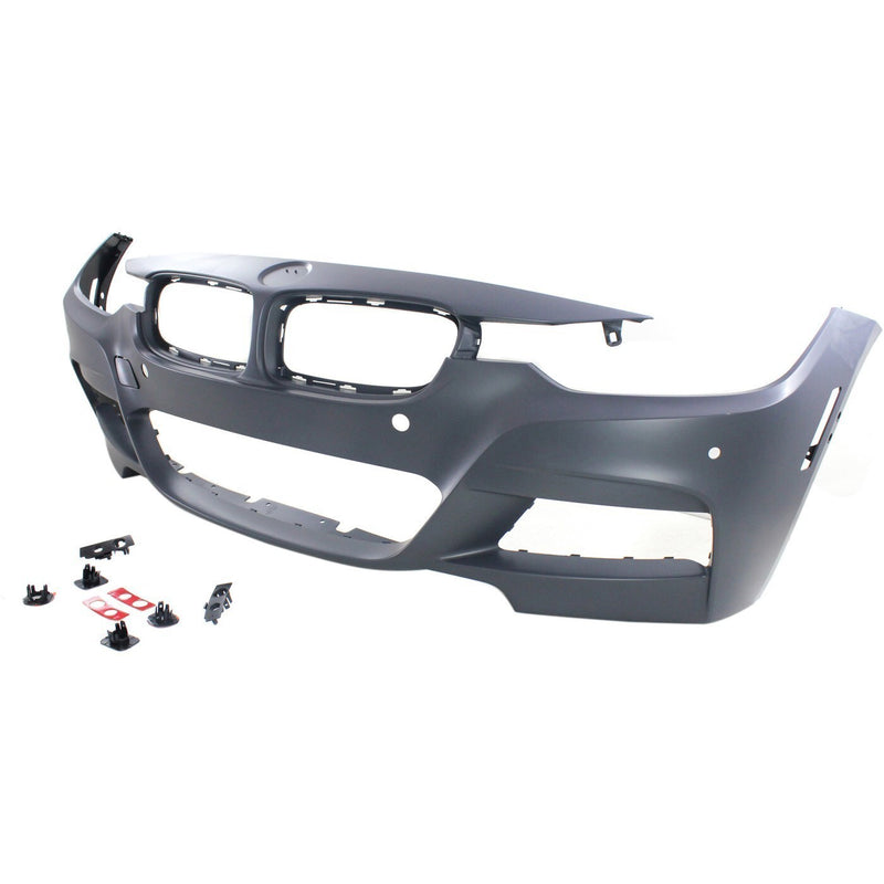 DURAFORCE Front Bumper Cover For 2013-18 BMW 320i 2013-16 328i Primed With Fog Light Holes