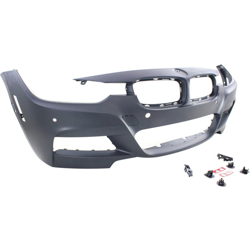 DURAFORCE Front Bumper Cover For 2013-18 BMW 320i 2013-16 328i Primed With Fog Light Holes