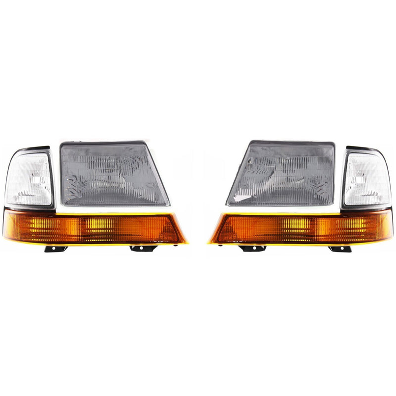 DURAFORCE Headlight Set For 1998-2000 Ford Ranger Left and Right Side with Corner Lights