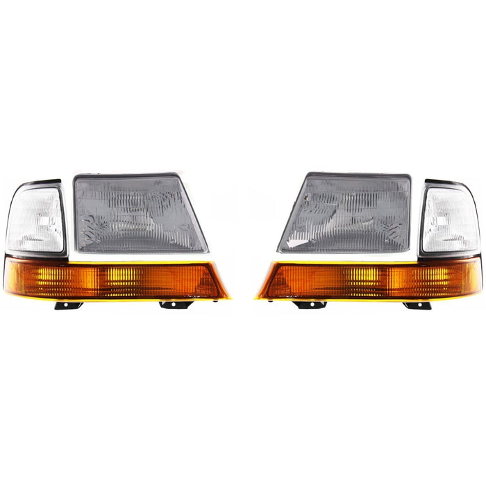 DURAFORCE Headlight Set For 1998-2000 Ford Ranger Left and Right Side with Corner Lights
