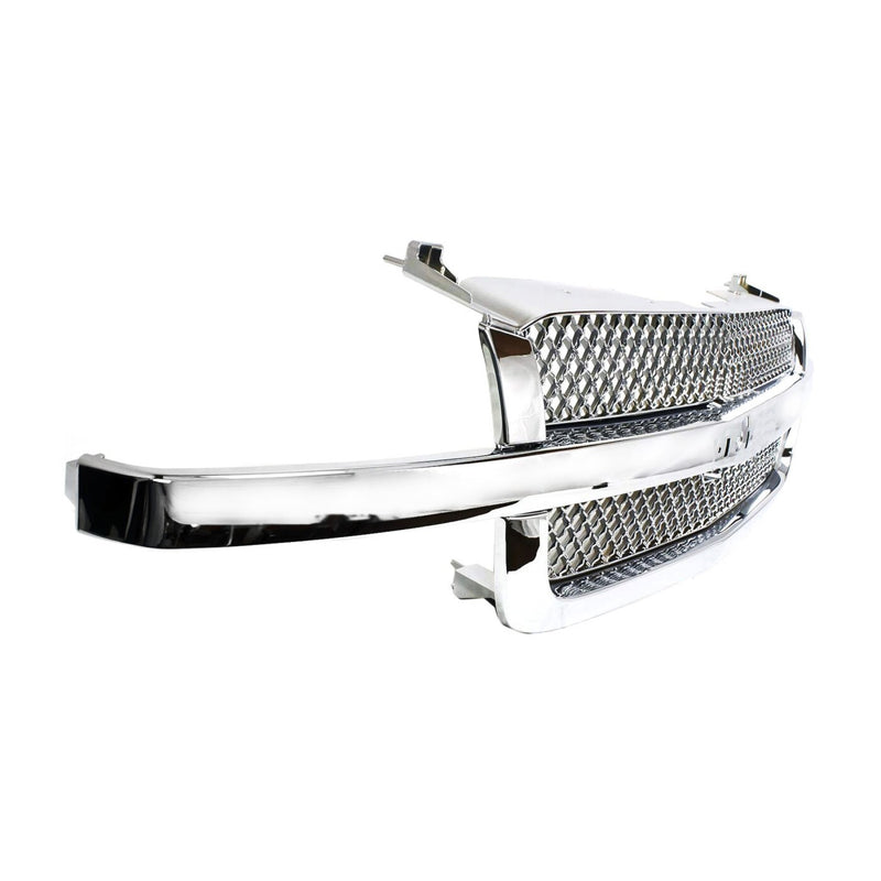 DURAFORCE Grille All Chrome for Chevy Silverado Pickup 1500 2500 3500 Avalanche