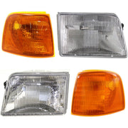 DURAFORCE Headlight Headlamp and Corner Parking Light Kit For 1993-97 Ford Ranger LH & RH
