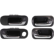 DURAFORCE Interior Door Handle For 2001-2005 Honda Civic Front and Rear LH and RH Chrome