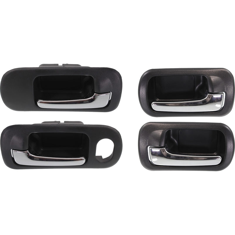 DURAFORCE Interior Door Handle For 2001-2005 Honda Civic Front and Rear LH and RH Chrome