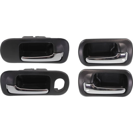 DURAFORCE Interior Door Handle For 2001-2005 Honda Civic Front and Rear LH and RH Chrome