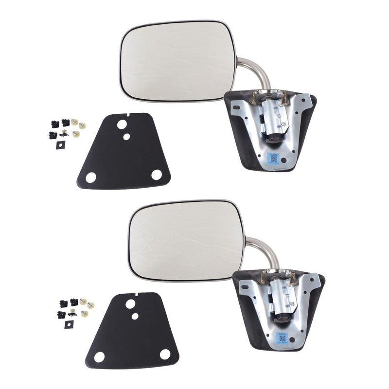 DURAFORCE Stainless Steel Manual Side View Mirrors LH & RH Pair Set for Chevy Truck