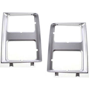 DURAFORCE New Headlight Doors/Bezels Set of 2 Driver & Passenger Side Chevy Silver Pair