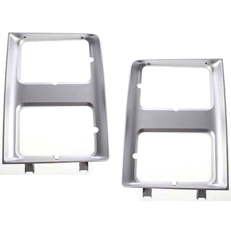 DURAFORCE New Headlight Doors/Bezels Set of 2 Driver & Passenger Side Chevy Silver Pair