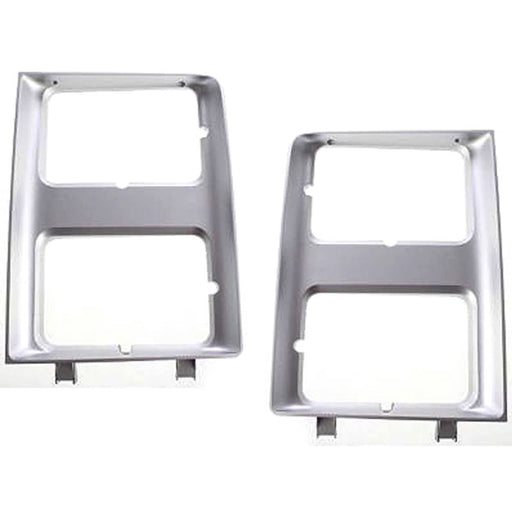 DURAFORCE New Headlight Doors/Bezels Set of 2 Driver & Passenger Side Chevy Silver Pair