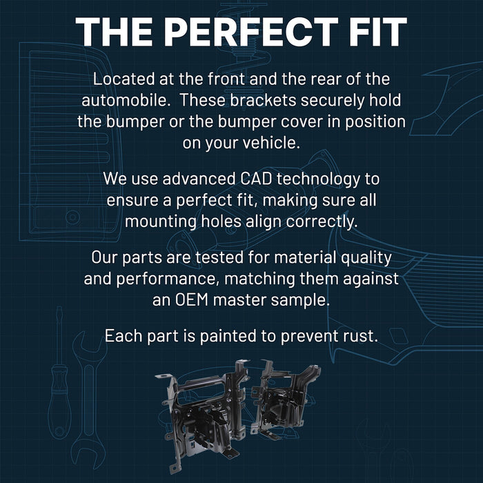 DURAFORCE Bumper Bracket For 2015-2016 Chrysler 200 Set of 2 Front Left & Right Side