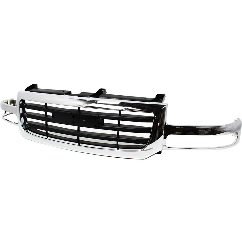 DURAFORCE Grille Assembly For 2003-06 GMC Sierra 1500 2003-04 Sierra 2500 Old Body Chrome