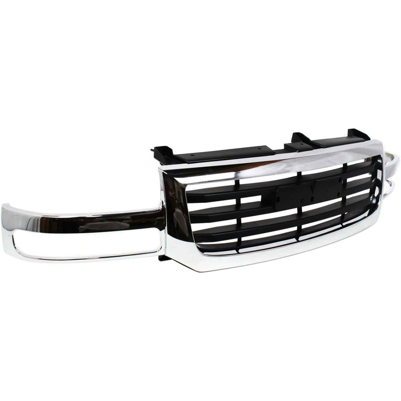 DURAFORCE Grille Assembly For 2003-06 GMC Sierra 1500 2003-04 Sierra 2500 Old Body Chrome