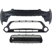 DURAFORCE Bumper Cover Kit For 2014-2016 Kia Soul 3 Pcs Fascia Upper and Lower with Grille