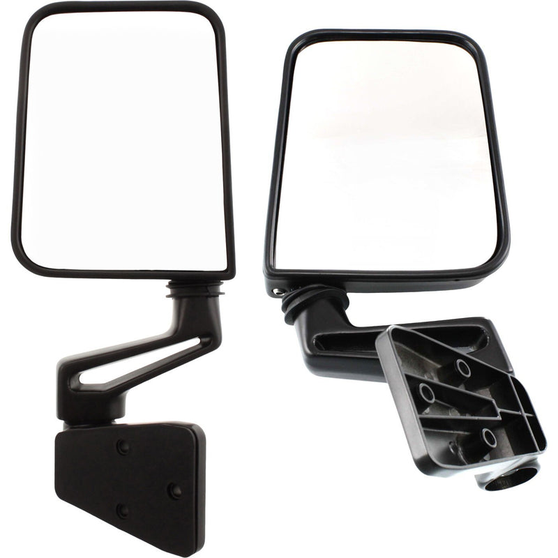DURAFORCE Left & Right Side View Door Manual Black Folding Mirrors for 87-02 Jeep Wrangler