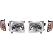 DURAFORCE Headlight Set For 1998-2000 Nissan Frontier with Corner Lights and Bulb