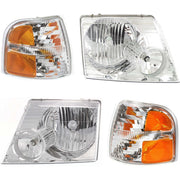 DURAFORCE Headlight Kit For 2002-2005 Ford Explorer With Corner Light Left and Right Side