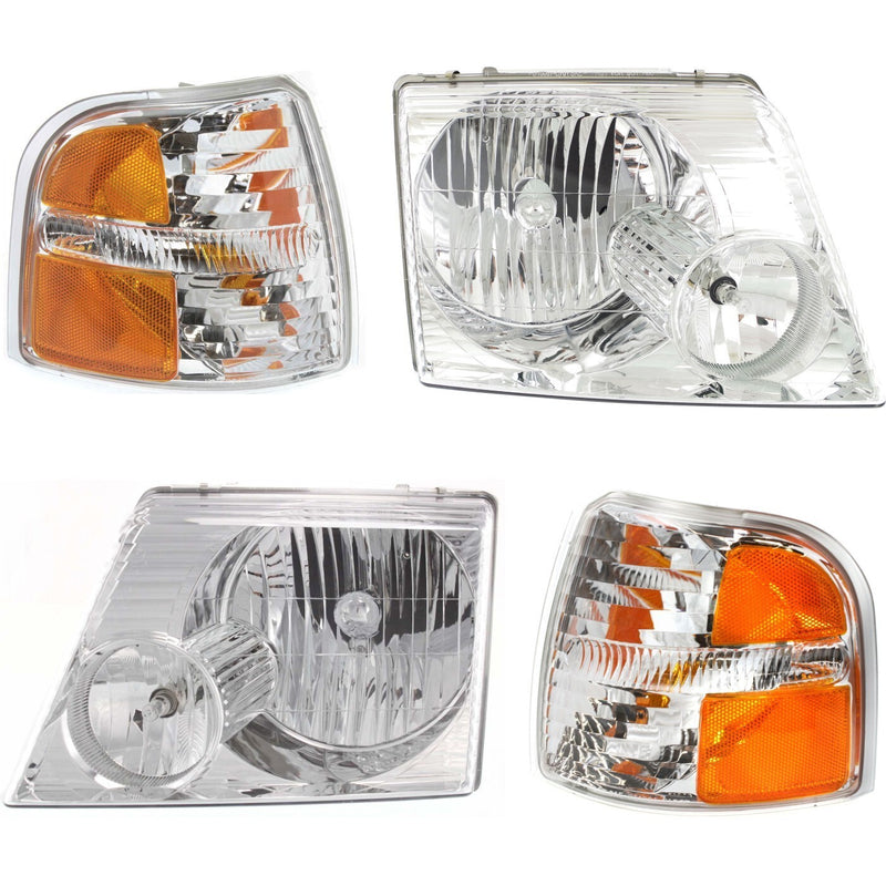 DURAFORCE Headlight Kit For 2002-2005 Ford Explorer With Corner Light Left and Right Side