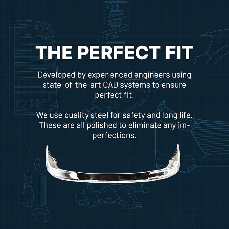 DURAFORCE Front Bumper For 2002-2008 Dodge Ram 1500 2003-2009 Ram 2500 Chrome Steel Type 2