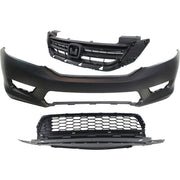 DURAFORCE Bumper Cover Grille Assembly Kit For 2013-15 Honda Accord Sedan EX/EX-L/LX/Sport